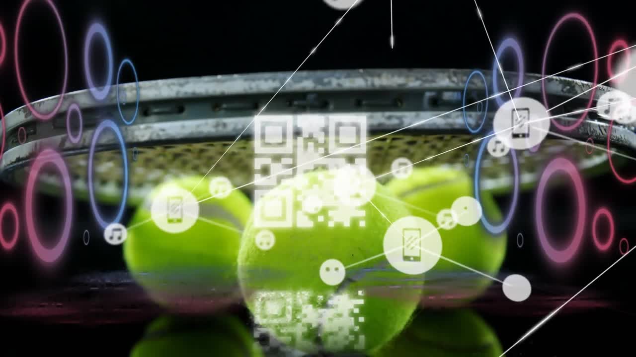 구름 위의 아이콘으로 연결 네트워크의 애니메이션