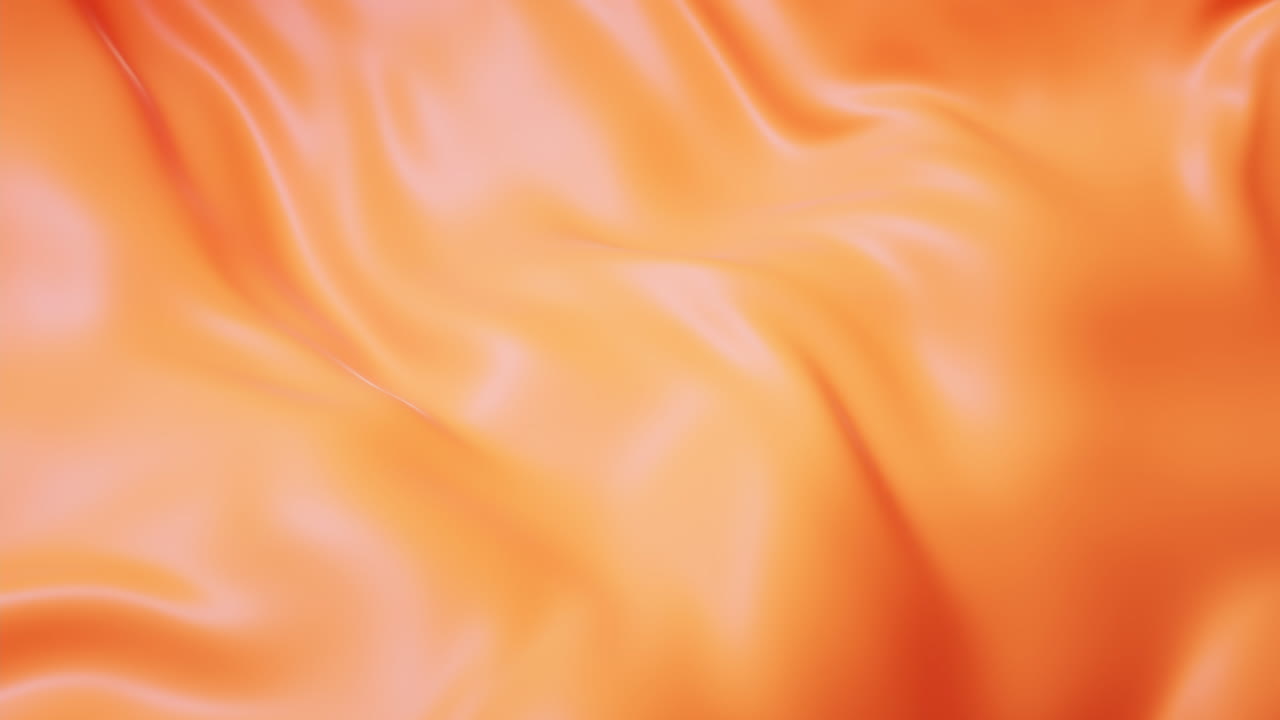 fondo de tela naranja que fluye, renderización en 3d.