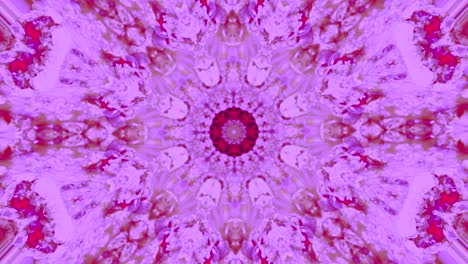 video de mandala con patrón de repetición de varios movimientos cambiantes en púrpura y rosa