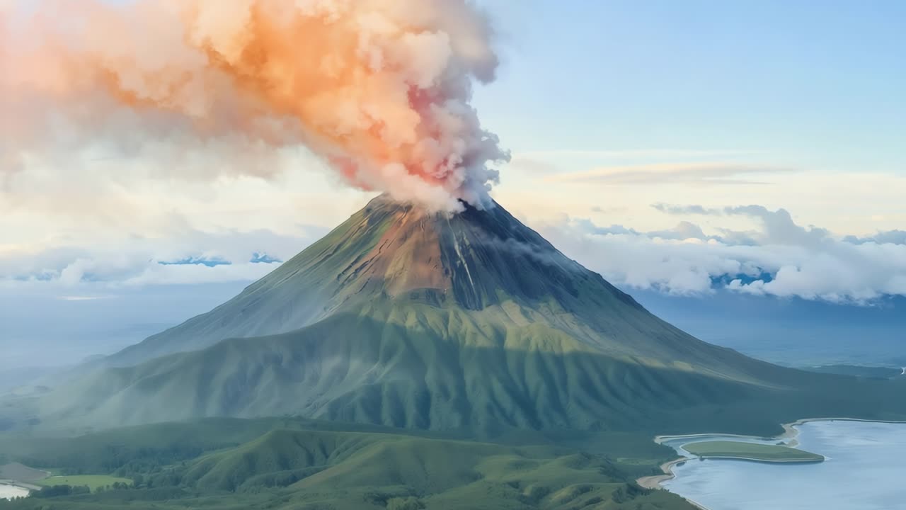 erupción de un volcán