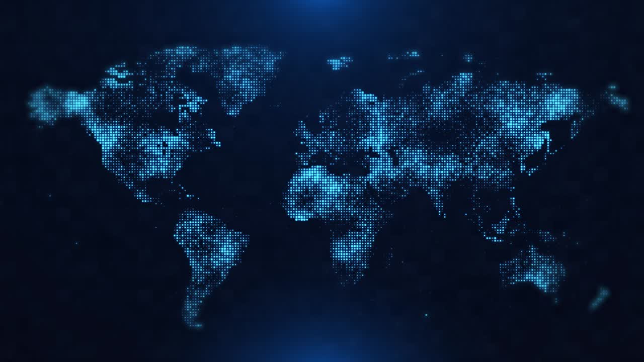 Communication social network Connection lines Around Earth Globe Map Loop Animation.