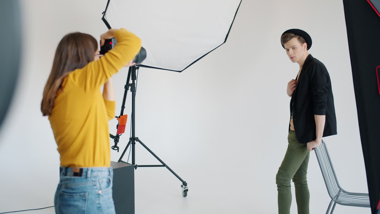 sesión de fotografía de retratos en el estudio