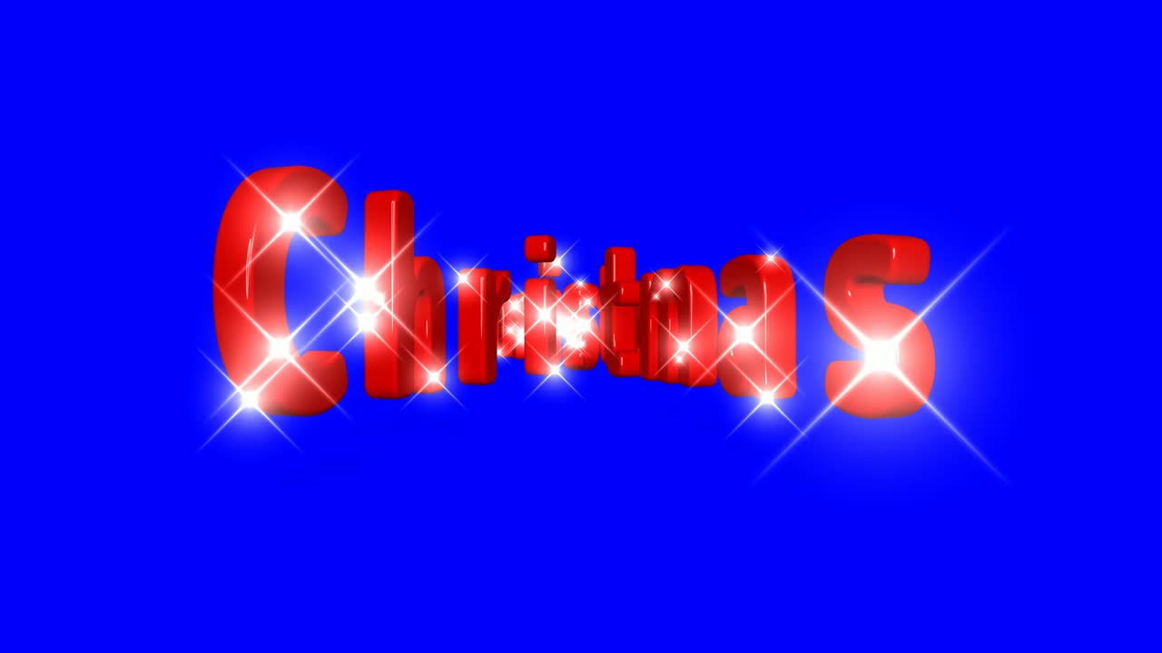 un video de un personaje de navidad rojo giratorio con partículas parpadeantes.