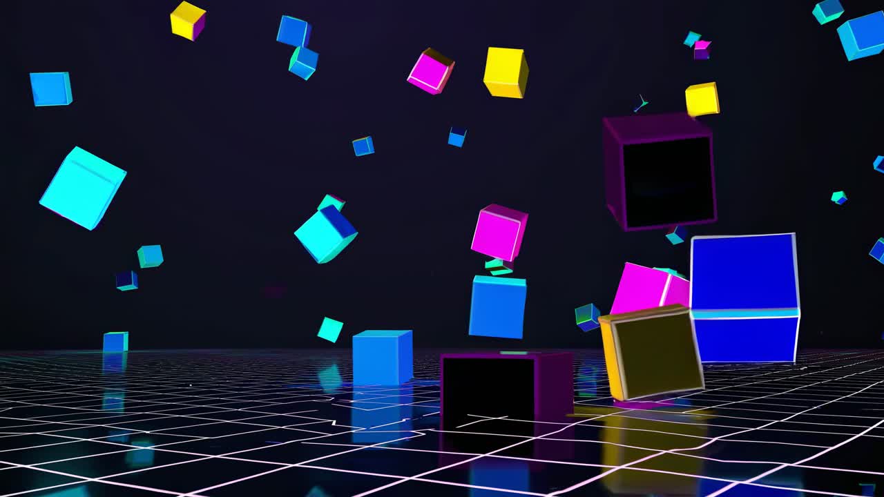 cubos de neón abstractos