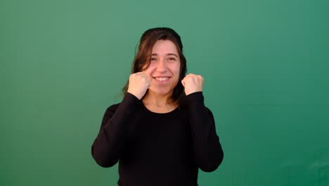 Girl-Winning-Green-Screen