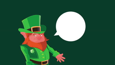 feliz día de san patricio animación con personaje duende hablando