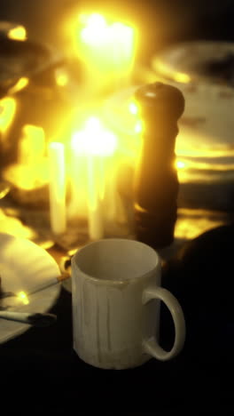 candlelit dinner setting with mysterious ambiance and era charm