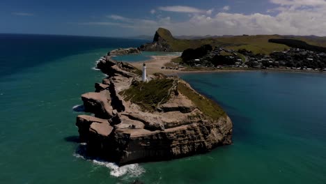 Beautiful-aerial-view-of-most-popular-scenic-spot,-New-Zealand-seaside