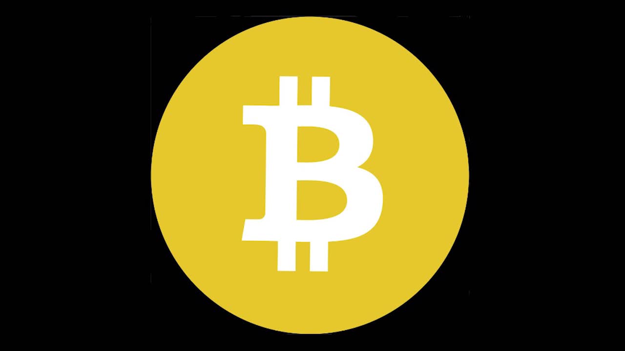 logotipo de bitcoin criptomoneda animación en 4k