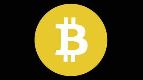 logotipo de bitcoin criptomoneda animación en 4k