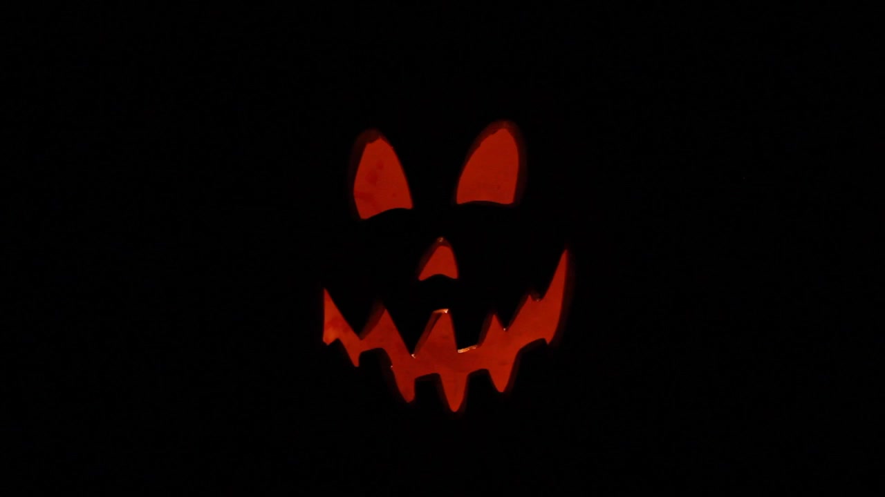Tall Jack O Lantern Silhouette With Flickering Pumpkin Light Halloween Centered