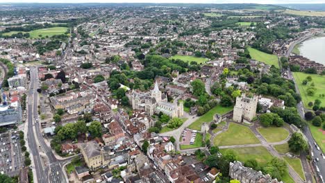 rochester city kent uk drone,aerial high angle 4k footage