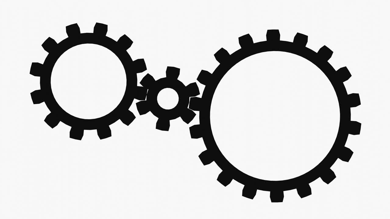 색 배경에 어두운 기어 실루