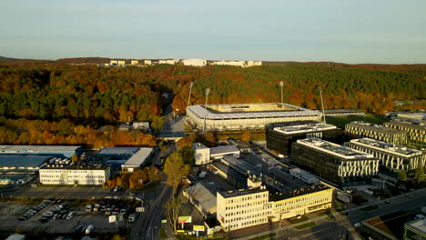 sports stadium of arka football club in near luzycka road in gdynia, poland