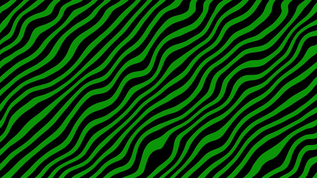 líneas de onda abstractas, líneas de partículas turbulencia, red de conexión de partículas, patrón de onda, curva de glitch de prisma de patrón, color verde