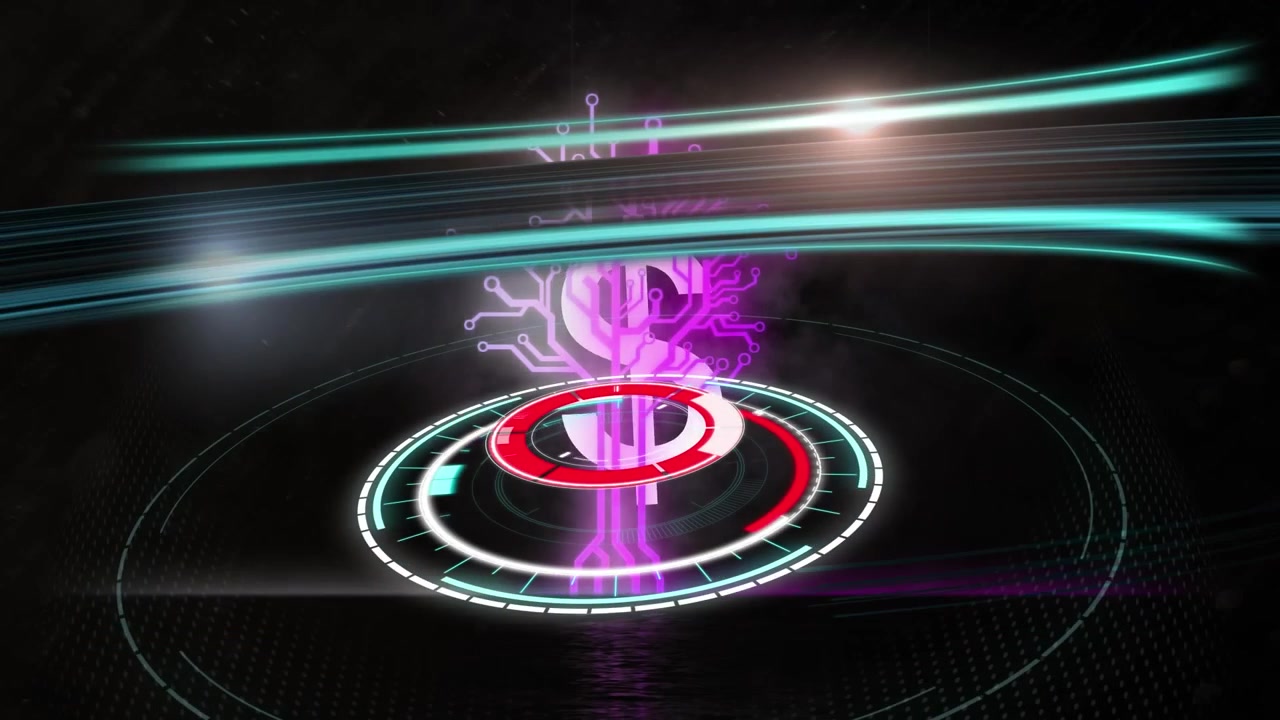 Animazione di scansione del mirino su una rete di connessioni