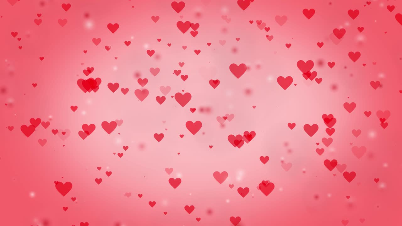 Animazione di cuore rosso su sfondo rosso romantico