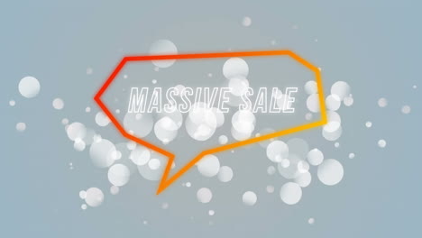 animation of massive sale text in retro speech bubble