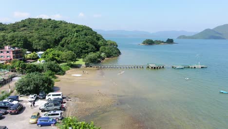 hong kong tseng tau tsuen waterfront houses, aerial view