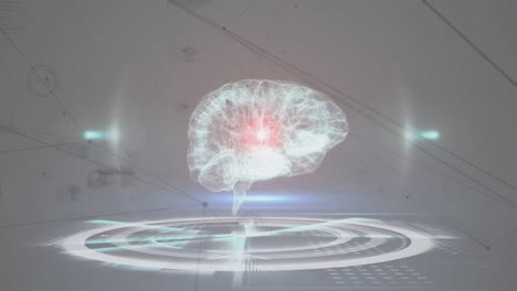 Animación-De-La-Red-De-Conexiones-Sobre-El-Cerebro-Humano-Y-El-Procesamiento-De-Datos-Médicos-En-Pantalla