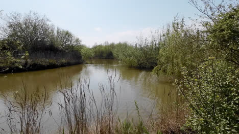 Aerial-views-of-a-coastal-waterway-in-a-Lincolnshire-nature-reserve