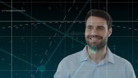 compuesto digital de un hombre en un mundo cibernético