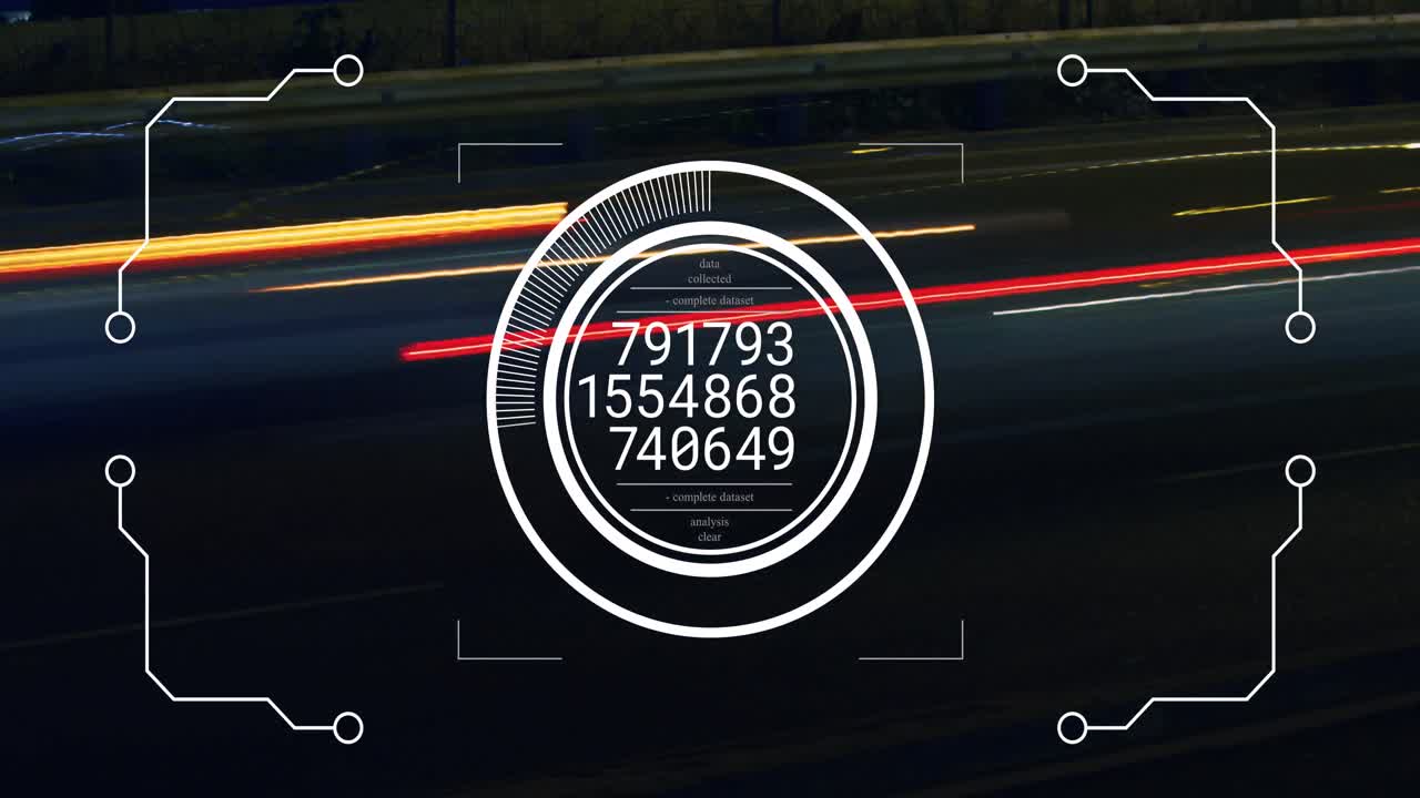 animación del procesamiento de datos por carretera