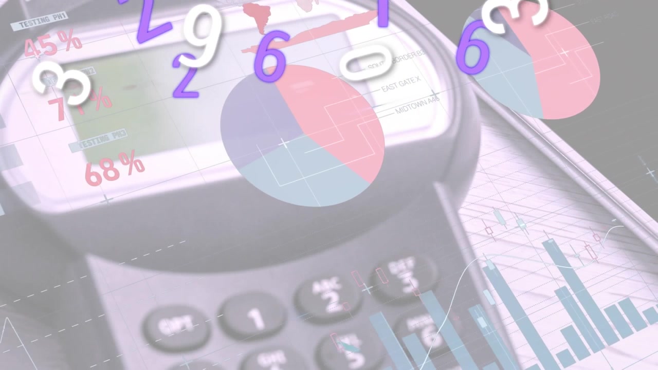 Animazione di icone di persone su elaborazione di dati finanziari