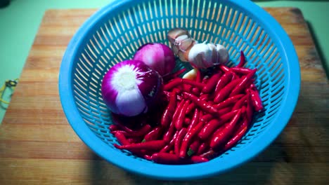 onion and chili for making sambal recipe