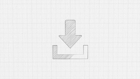 download icon with color drawing effect. doodle animation. 4k