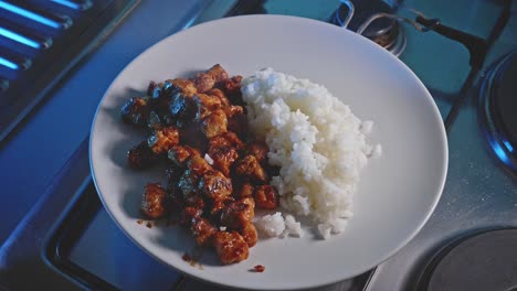 Soja-Agridulce-Con-Arroz-En-Plato