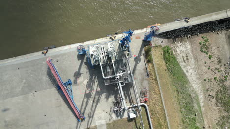 aerial view of a gas and oil unloading