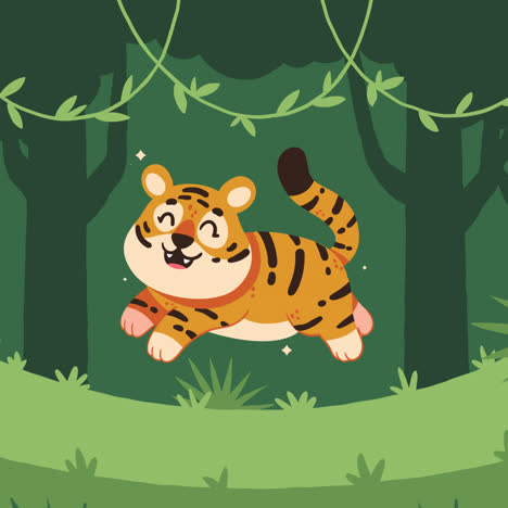 cute tiger in a jungle