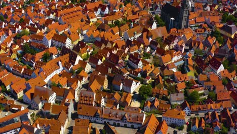 aerial view of old town of the city nördlingen in germany