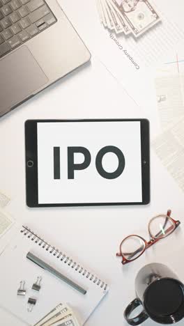 vertical video of ipo displaying on a tablet screen