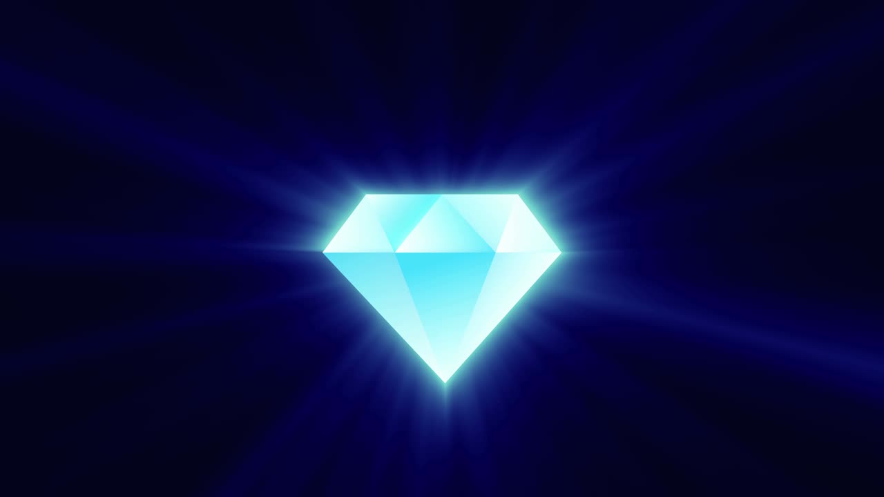Olśniewający diamentowy klejnot z magicznym blaskiem, płynna pętla. Koncepcja bogactwa, elity i luksusu.
