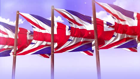 british flags waving in the wind