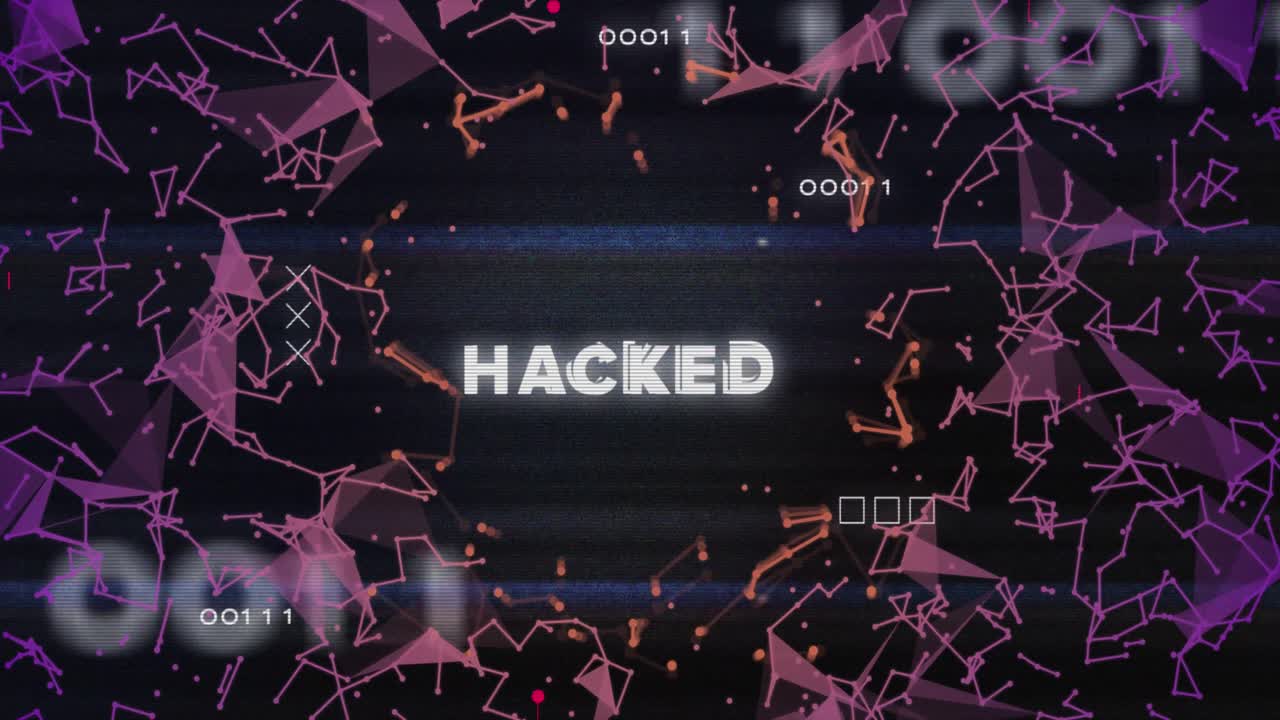 animación de texto hackeado y procesamiento de datos.