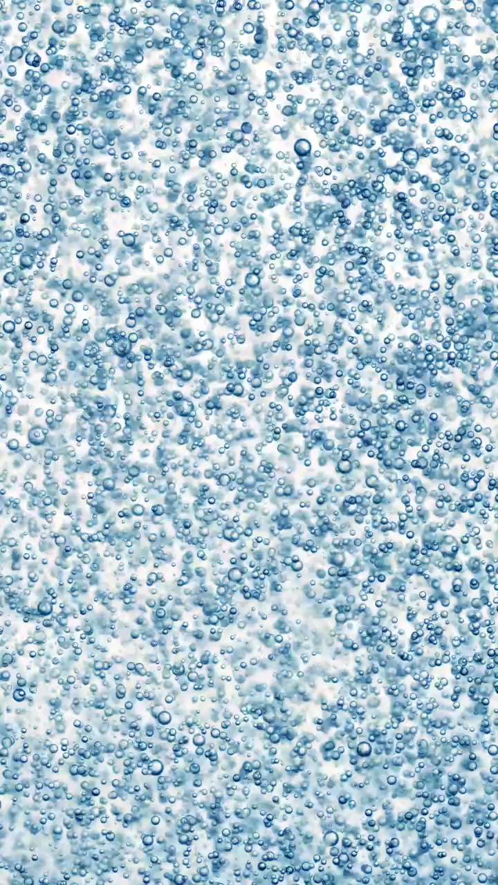 Sfondo astratto di bolle d'acqua blu con sfere d'aria galleggianti