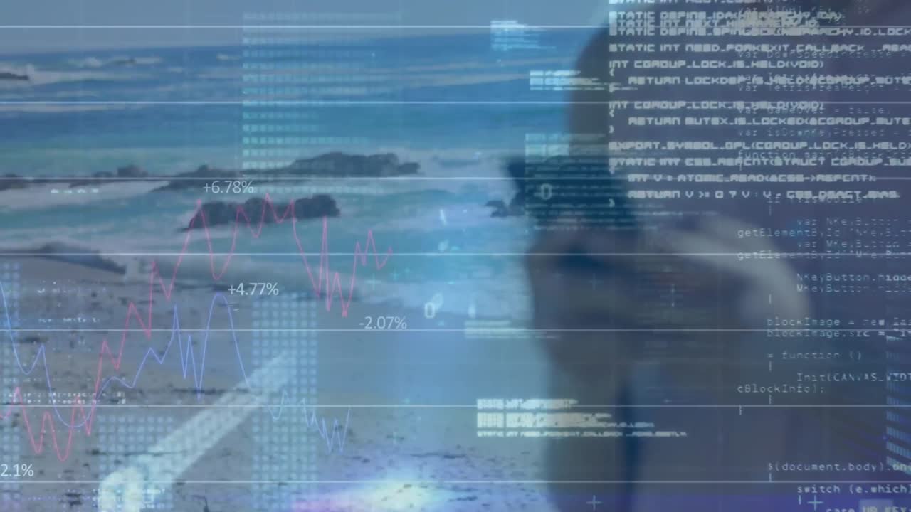 Animazione di elaborazione di dati finanziari su una persona che utilizza uno smartphone.