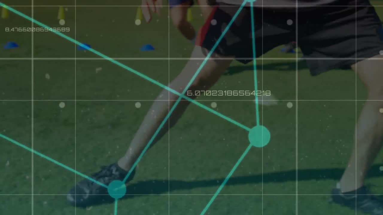 puntos de red conectados con el entrenamiento de equipos de deportistas