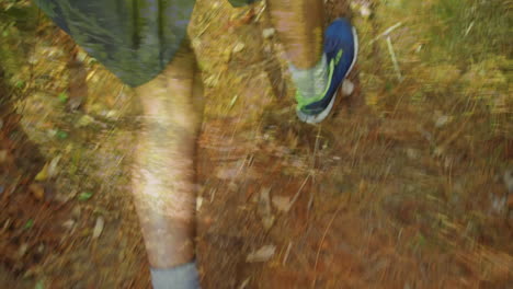 hombre corriendo en un bosque