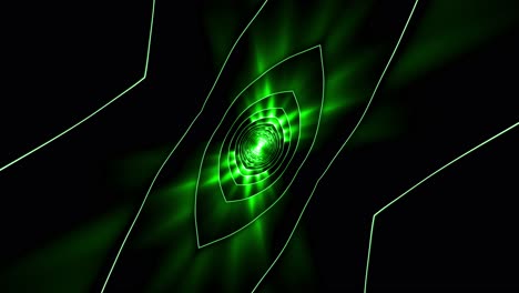 abstract green spiral pattern on black background