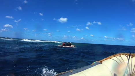 a motorboat taking divers to a diving place
