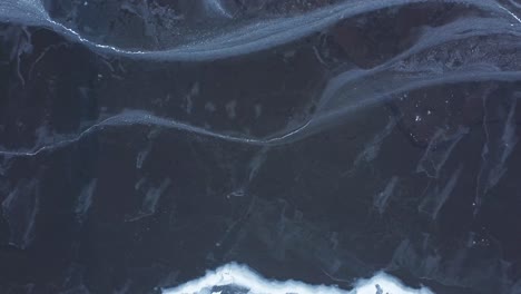 Aerial-breathtaking-view-if-river-estuary-in-nature