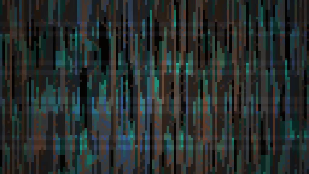 Abstract Digital Glitch Effect with Moving Pixelated Lines