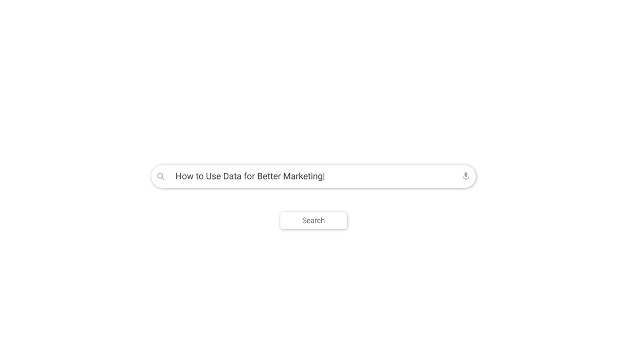 Mouse Cursor Typing Marketing Query into Search Bar and Clicking