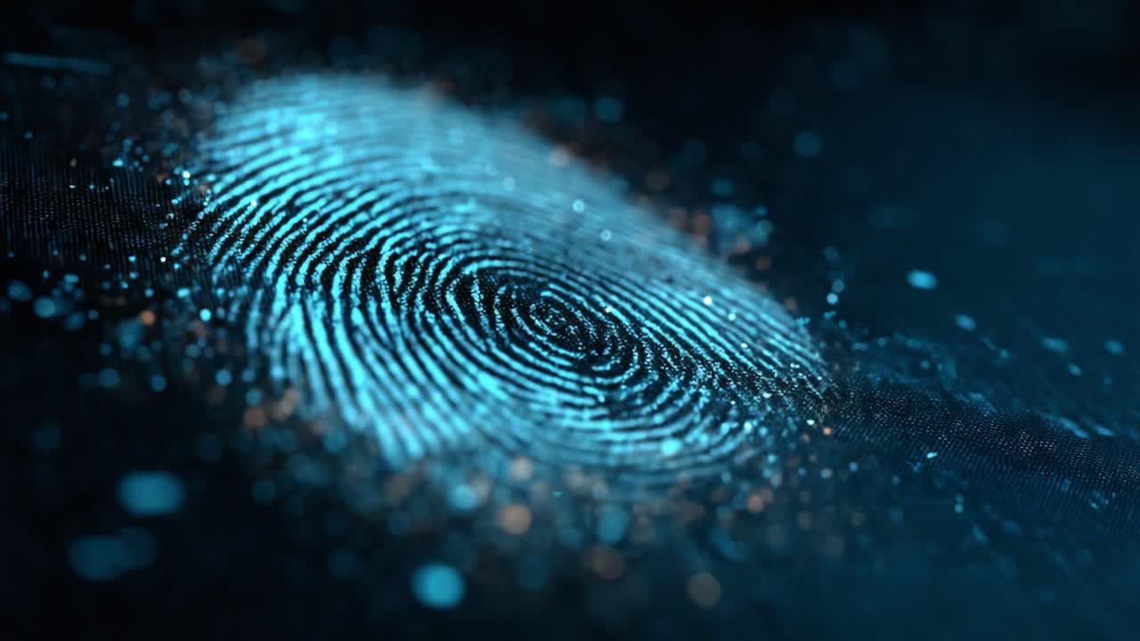 Exploring the Intricacies of Digital Fingerprints: A Close-Up View of a Unique Biometric Identifier Captured in Stunning Detail