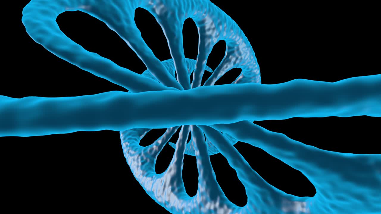 animación en 3d del crecimiento del adn en el fondo negro.