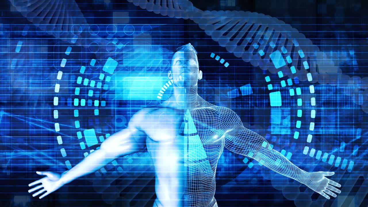 디지털 건강 시스템 소프트웨어와 신체 기술의 개념